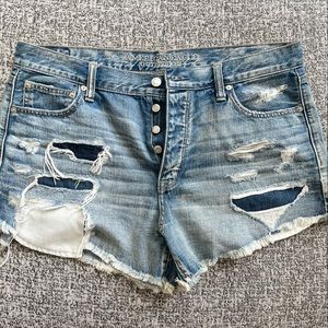 American Eagle distressed hi-rise festival denim jeans
